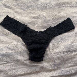 Vintage Hanky Panky Black Lace Thong